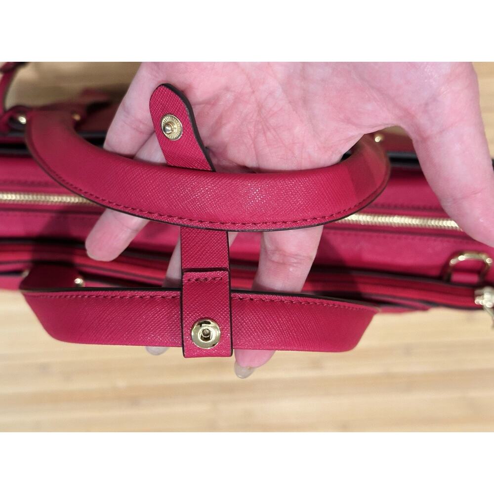 Tumi Varek Raspberry Large Travel Bag Purse Carryall Laptop Tote Bag Carry-On VG - Picture 15 of 16